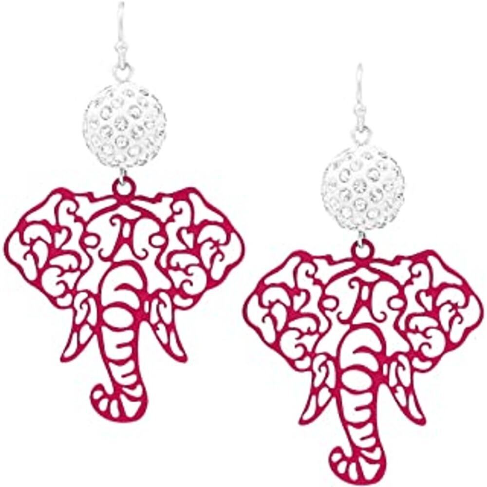 Alabama Elephant Earrings l Roll Tide Earrings l Game Day Earrings